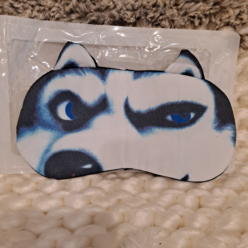 Blue and White Husky Face Mask